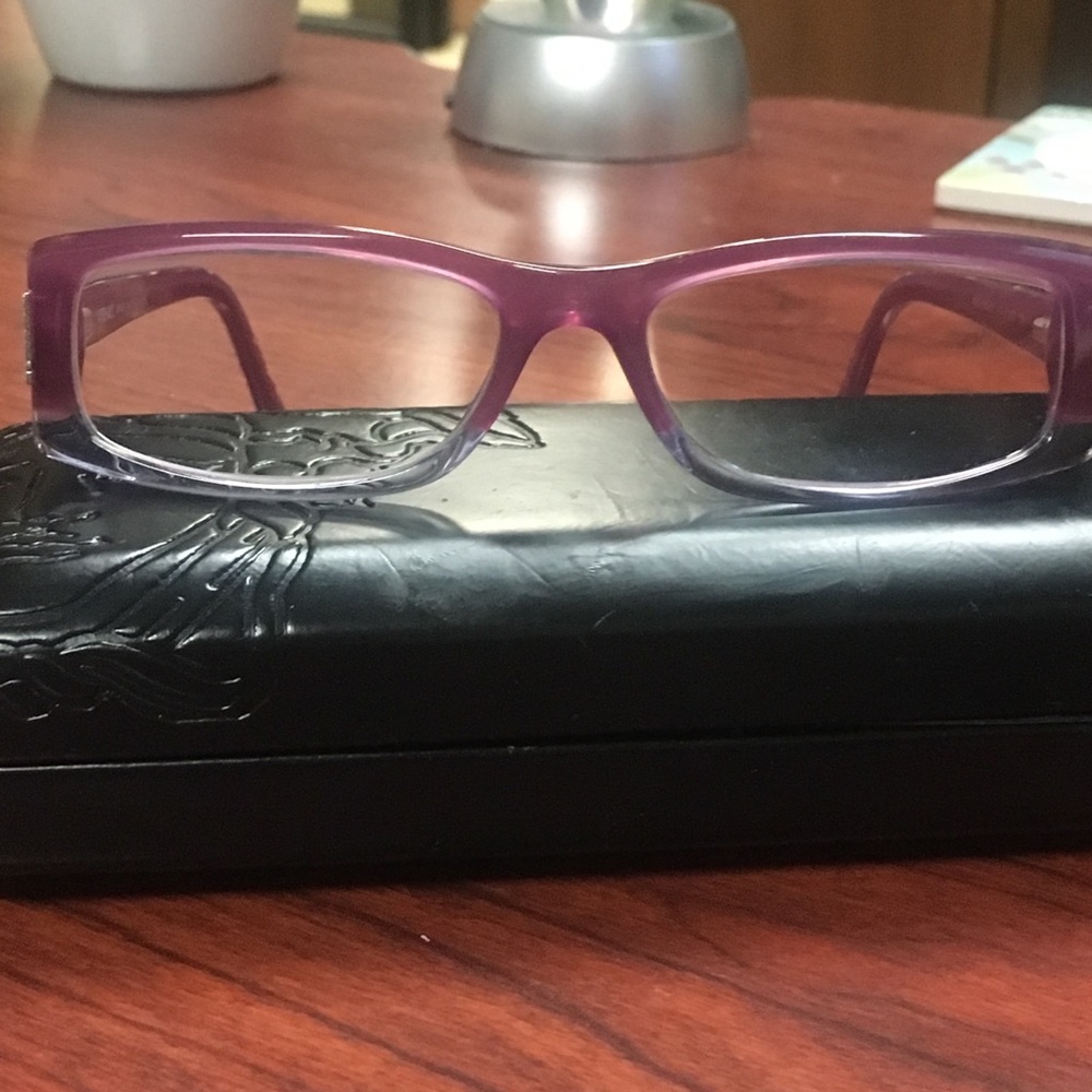 💯 VERSACE PURPLE RHINESTONE GLASSES - Picture 2 of 8